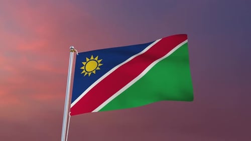 Realistic Namibia Flag Waving Loop for National and Travel Projects