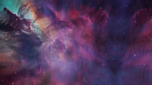 Colorful Abstract Space Nebula Moving Background
