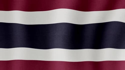 Realistic Waving Thailand Flag Seamless Loop Background