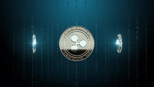 Futuristic Cryptocurrency Coins Digital Technology Loop Background