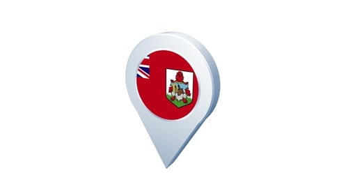 Bermuda Flag 3D Spinning Location Pin