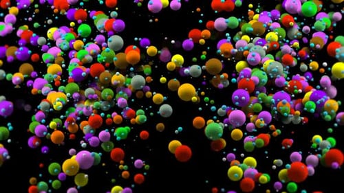 Dynamic Abstract Falling Spheres Animation