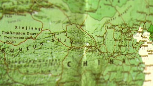 Close Up Map of China and Mongolia
