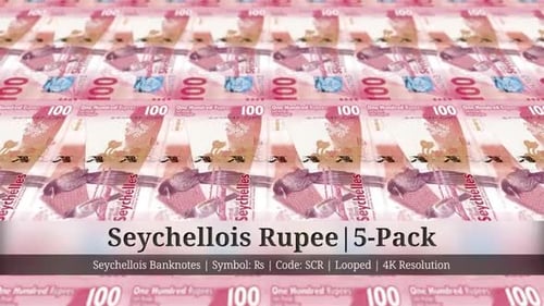 Roupie seychelloise | Monnaie des Seychelles - Pack de 5 | Résolution 4K | Boucle