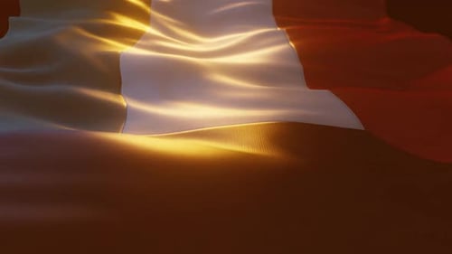 Waving Flag Animation with Beautiful Golden Light