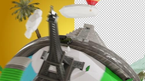 3D World Travel / ALPHA CHANNEL