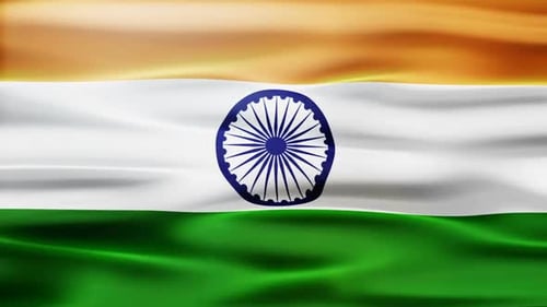 Seamlessly Looping Waving Indian Flag Animation