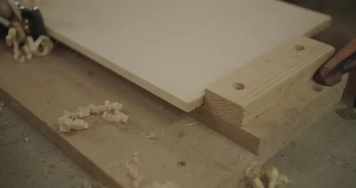 old hand shaving wood close up