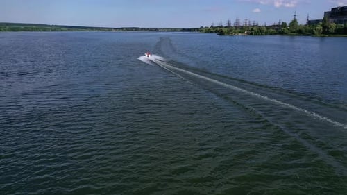 Motor boat on the river