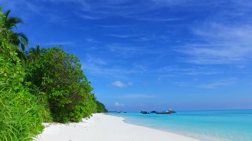 Empty nature of bay beach journey by ocean with sand background near sandbank
