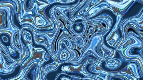 Fluid Abstract Metallic Blue Waves Animated Background