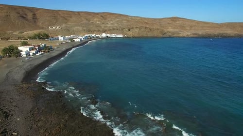 Aerial view of coves in Pozo Negro village, Fuerteventura, Canary Islands.