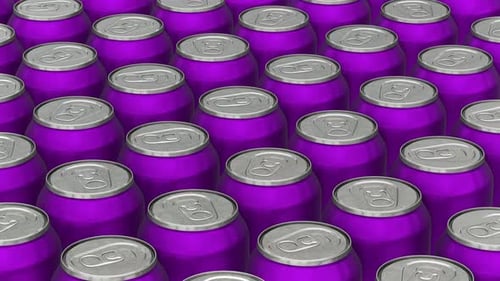 Latas de refresco 3D de aluminio morado