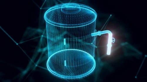 Sci Fi Boiler Hologram Close Up 4k