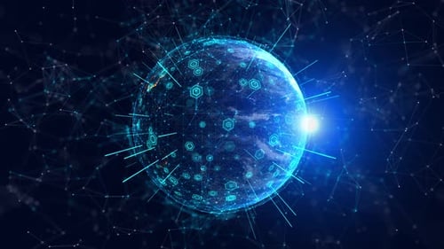 Global Digital Connectivity Technology Network Over Earth