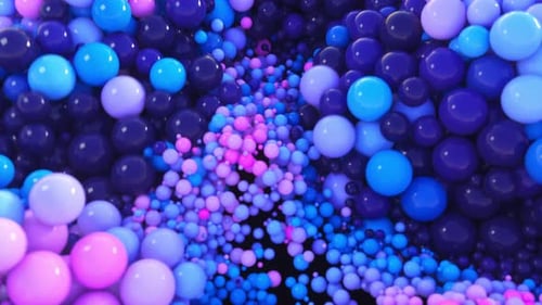 Vibrant Abstract Spheres Fluid Motion Loop Background