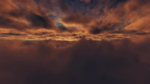 Flying Through Clouds Sunset 02 4K