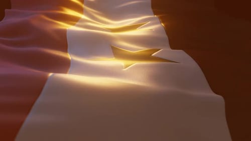 Golden Stars Glowing on Waving Fabric Abstract Motion Background