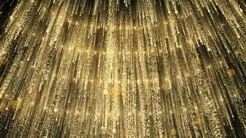 Abstract Golden Particles Falling Shimmering Festive Background