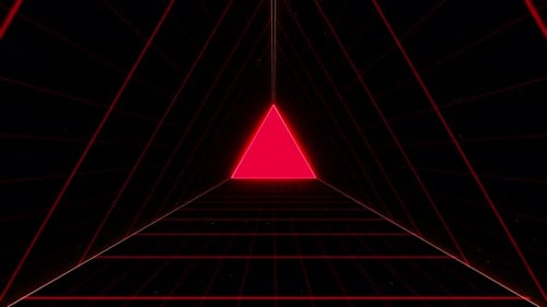 Retro Neon Triangle Tunnel Loop