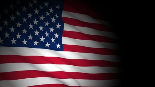 Waving American Flag with Spotlight Effect