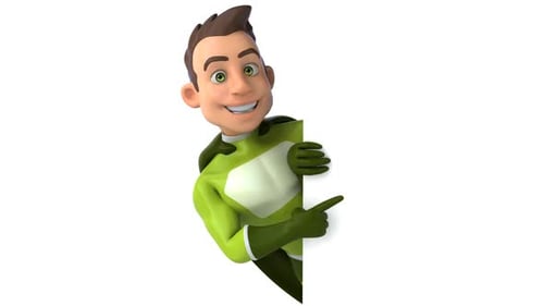 Fun cartoon superhero