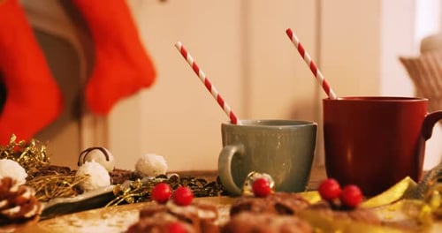 Close-up of various christmas desserts