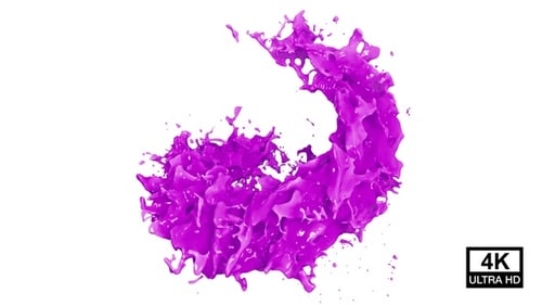 Vibrant Purple Liquid Splash Transition Element