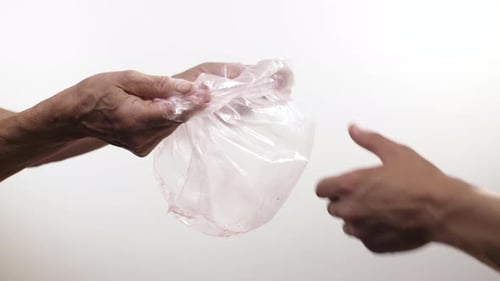 Adding Coconut to Plastic Bag