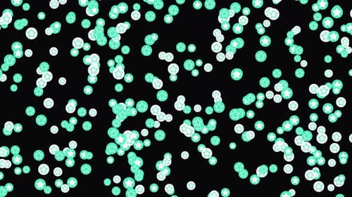 Falling Stars and Circles Flat Design Loop Background