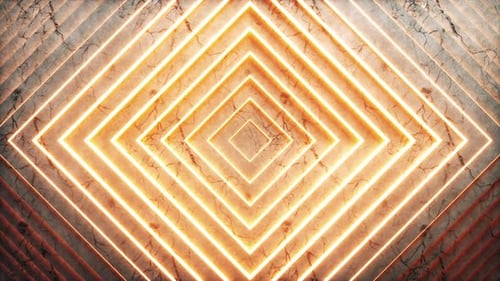 Abstract Geometric Glowing Diamond Tunnel Loop Background