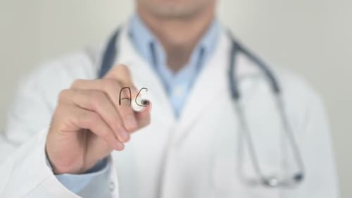 Doctor Writes 'Agitation' on Transparent Surface