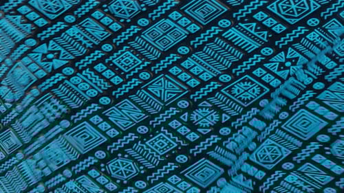 Fluid Waving Cyan Geometric Pattern Loop Background