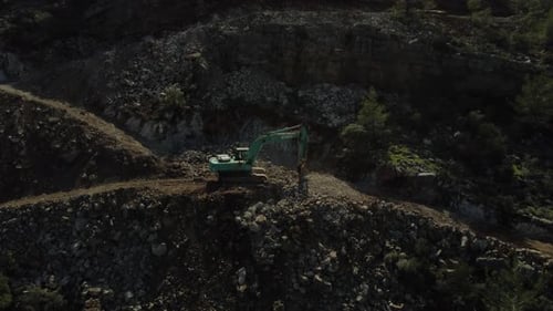 Excavation Machine Excavation Work in the Forest
