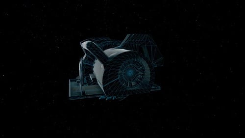 Rotating Wireframe Circular Saw 3D Model