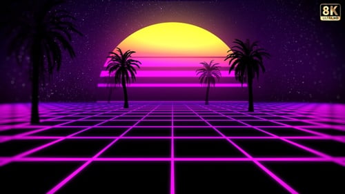 Sci-Fi Retro-Hintergrund 8K