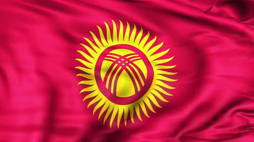 Realistic Waving Flag of Kyrgyzstan