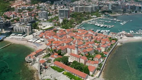 Old Town in Budva in a Beautiful Summer Day Montenegro