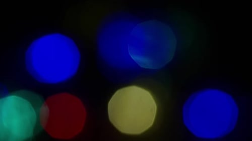 Colorful Bokeh Lights on Black Background