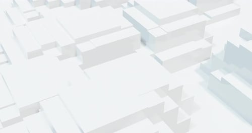 Abstract 3D White Geometric Blocks Undulating Loop Background