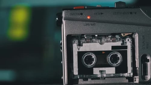 Portable Tape Recorder Records Sound or Interviews on a Mini Cassette