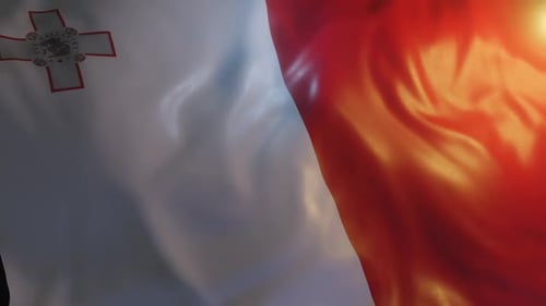 Realistic Waving Malta Flag