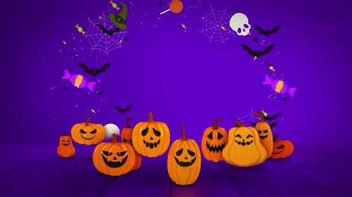Animated Halloween Spooky Celebration Frame