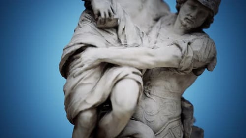 Statue of a Trojan Hero Aeneas Saving His Aged Father Anchises