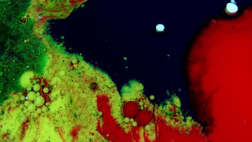 Abstract Colorful Liquids Mixing and Swirling