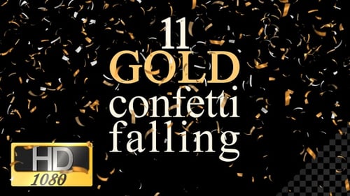 Animated Gold and Silver Confetti Falling Animation Pack
