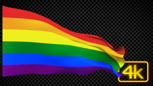 Waving Rainbow Pride Flag Animation