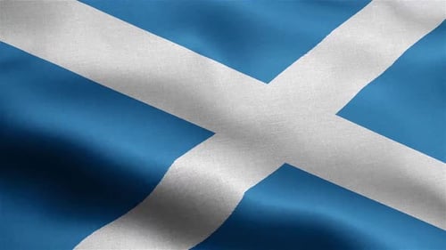 Realistic Waving Flag of Scotland Loop Animation