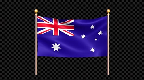 Realistic Waving Australian Flag Animation