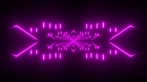 Abstract Neon Glow Geometric Tunnel Loop